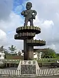Dieses Denkmal erinnert an den Sklavenaufstand von 1763.