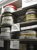Alte Filmrollen in einem Museum für Filme