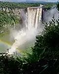 Das ist der Kaieteur-Wasserfall. Manche sagen, er ist der größte Wasserfall der Welt.