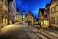Rothenburg ob der Tauber, zum Teil mit Fachwerkhäusern