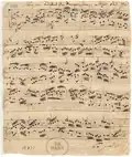 Noten eines Chorals in Bachs eigener Handschrift