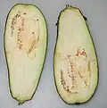 Eine aufgeschnittene Frucht