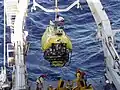 Mit diesem kleinen U-Boot schauen sich Meeresbiologen die Tiere im Pazifischen Ozean an. Es taucht gleich in 6000 Meter Tiefe.