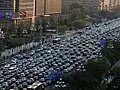 Stau auf einer Straße in Peking