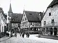 In Nürnberg im Jahr 1916: Kinder spielen auf der Straße.