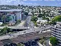 Breite Straßen in der Innenstadt von Brisbane, das in Australien liegt.