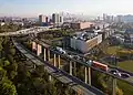 Auf einer Brücke in Jersey City in den USA