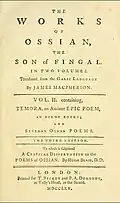 Das Buch mit den Gesängen, die angeblich von Ossian stammten