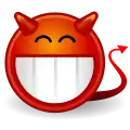 Dieser grinsende Teufel ist ein Emoji.