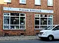 Eine Bibliothek mit dänischen Büchern in der Stadt Husum, Schleswig-Holstein.