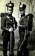 Im Jahr 1915 trugen die Soldaten einen solchen Tornister auf dem Rücken.