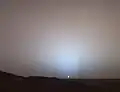Ein Sonnenuntergang auf dem Mars