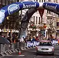 Der „Teufelslappen“ ist das Zeichen für den letzten Kilometer einer Etappe.