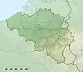 Diese Karte zeigt Belgien. Auf dieser und auf der Karte links wird der Maßstab durch eine Leiste links unten dargestellt. Hier sieht man, wie lang eine bestimmte Strecke in Wirklichkeit ist.