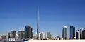 Der Burj Khalifa in Dubai: Dieses Hochhaus in der Mitte ist das höchste Gebäude, das jemals von Menschen gebaut worden ist.