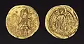 Goldmünze aus dem alten Indien, vor etwa 1700 Jahren