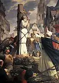Jeanne vor dem Verbrennen, Bild aus dem 19. Jahrhundert