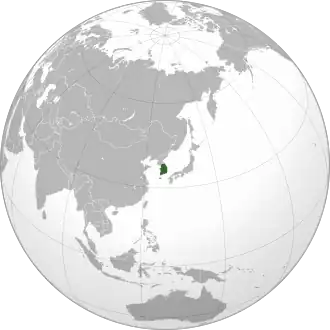 South Korea (orthographic projection).svg