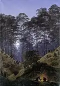 Waldinneres bei Mondschein, ein Gemälde von Caspar David Friedrich