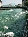 Die Reuss bei hohem Wasserstand