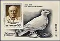 Eine russische Briefmarke aus dem Jahr 1989 zeigt Picasso und seine Friedenstaube.