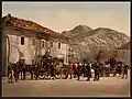 In Cetinje in Montenegro: Hier kommt gerade die Postkutsche an.