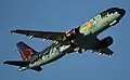 Ein Flugzeug, bemalt nach dem Film „Tim und Struppi und der Haifisch-See“