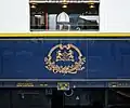 Ein Zug in Lille mit dem Logo des Orient-Express