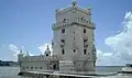 Der Turm von Belem in Lissabon, aus dem 16. Jahrhundert. Dort mündet der Fluss Tejo in den Atlantik.