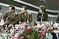 Die Kosmonauten Pavel Popowitsch, Juri Gagarin und Walentina Tereschkowa
