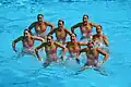 Synchronschwimmen findet auch bei Olympia statt: Hier die Damen aus Brasilien im Jahr 2016.
