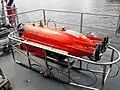 Schwimmender Roboter aus Norwegen: Das U-Boot spürt Minen auf, das sind Bomben im Meer.