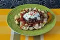 Der Iskender Kebab ist ein Kebab-Gericht mit Schafsfleisch.