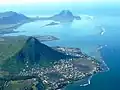 Die Küste von Mauritius aus der Luft gesehen