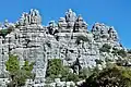 Felsen aus Kalkstein in Spanien