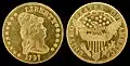 Eine amerikanische Goldmünze von 1797, mit Wappen