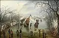 Winter auf einem Gemälde vor 400 Jahren