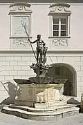 Dieser Brunnen beim Obstmarkt zeigt den römischen Gott Neptun.