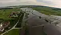 Überschwemmte Wiesen in Altmühl in Bayern