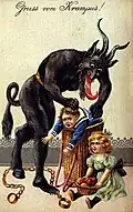 Der Krampus ist eine Figur aus Österreich und anderen Ländern. Er begleitet den Heiligen Nikolaus.