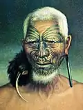 Die Ureinwohner Neuseelands, die Maori, haben oft tätowierte Gesichter. Hier der Führer eines Stammes.