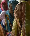 Frauen in einem Dorf in Indien
