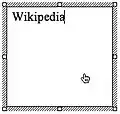 In einem Textfeld schreibt man Buchstaben auf dem Computer.