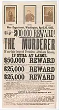 Plakat aus dem Jahr 1865 in den USA: Präsident Lincoln wurde ermordet.