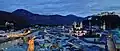 Blaue Stunde in Salzburg in Österreich