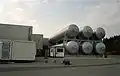 Heliumtanks in Genf: Im CERN wird über Atome geforscht. Notfalls will man es rasch kühlen.