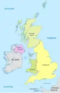 Nordirland, England, Wales und Schottland bilden zusammen das Vereinigte Königreich.