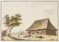 Ein strohgedecktes Bauernhaus von früher