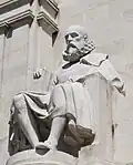 Ein Statue von Miguel de Cervantes in Madrid