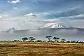 Der Kibo oder Kilimandscharo in Afrika.